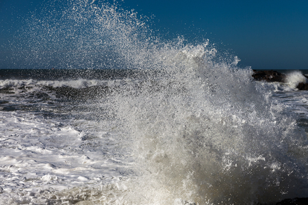 Atlantic ocean wave at Portugal coast.の写真素材