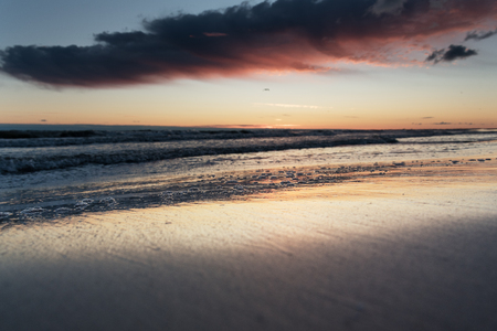 Baltic sea in sunset light.の写真素材