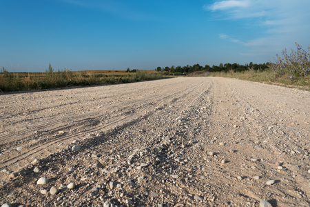 Gravel road in countryside.の写真素材