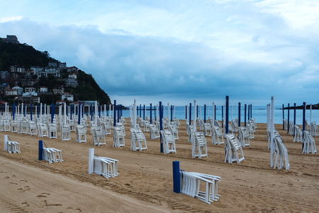 Morning on Donostia beach.の写真素材