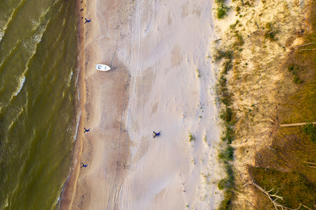 Baltic sea coast and man.のeditorial素材
