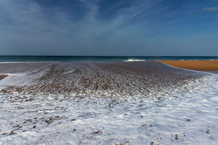 Atlantic ocean coast next to Nazare, Portugal.の写真素材
