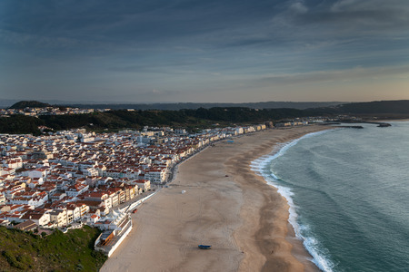 Nazare city , Portugal in sunset time.の写真素材