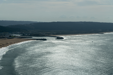 Nazare city , Portugal in sunset time.の写真素材
