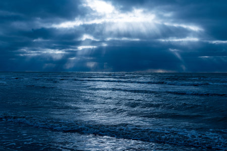 Rough Baltic sea, Liepaja, Latvia.