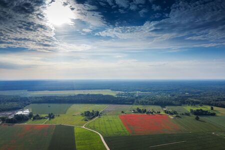 Morning light on countryside landscape.の写真素材