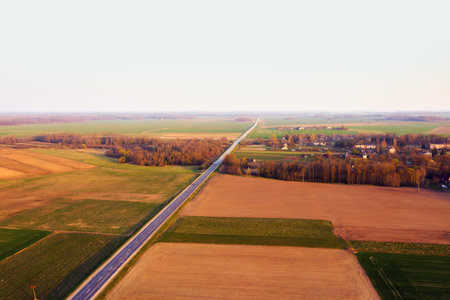 Brown fields in spring time.