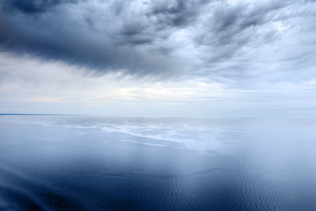 Calm gulf of Riga, Baltic sea in early morning.