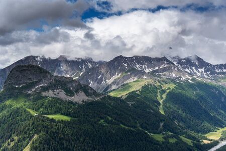 Summits of Alps near Courmayeur, Italy.の写真素材