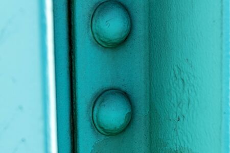 Green painted old metallic construction.の写真素材