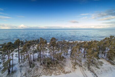 Baltic sea coast near liepaja, Latvia in winter.の写真素材