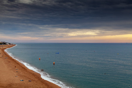 Cloudy day by Mediterranean sea , Calella, Spain.