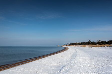 Calm winter day by Baltic sea.の写真素材