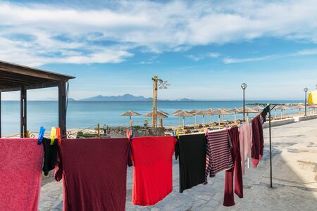 Morning on Kardamena city beach, Kos island , Greece.の写真素材