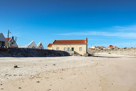 Buildings in Peniche, Portugal at Atlantic ocean coast.の写真素材