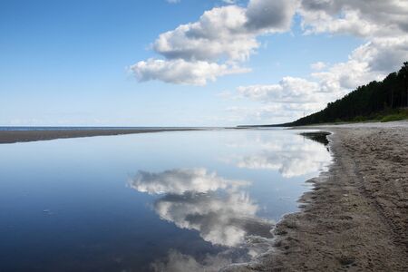 Still summer day by gulf of Riga, Baltic sea.の写真素材