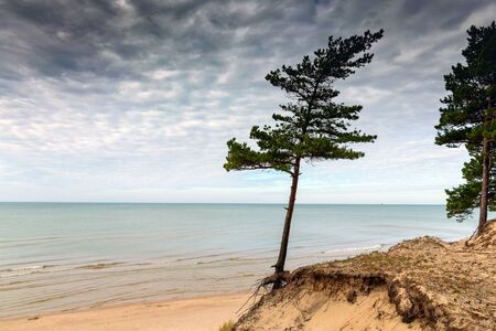 Baltc sea in calm autumn day next to Liepaja, Latvia.の写真素材