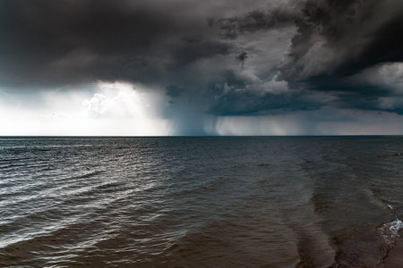 Dark clouds over Baltic sea.