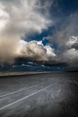 Stormy day by Baltic sea next to Liepaja, Latvia.の写真素材