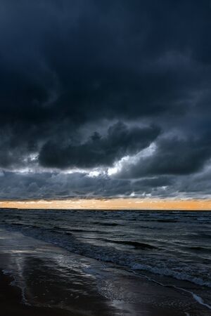 Baltic sea in dark autumn day.の写真素材