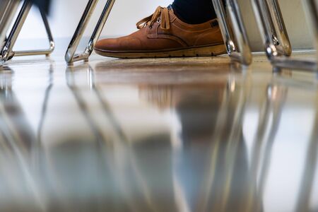 Human legs in the meeting.の写真素材