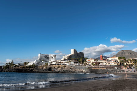 Tenerife island coast at Costa Adeje city, Spain.