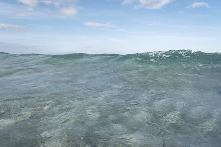 Blue Mediterranean sea water in nice summer day.の写真素材