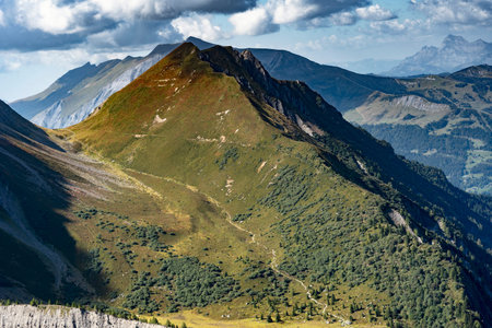 Alpine landscape in Mont Blanc surroundings, France.