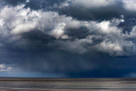 Cloud over gulf of Riga, Baltic sea.