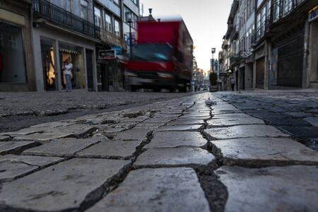 Porto city street in morning light.の写真素材