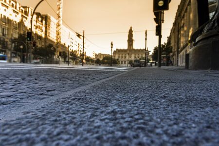 Porto city street in morning light.の写真素材