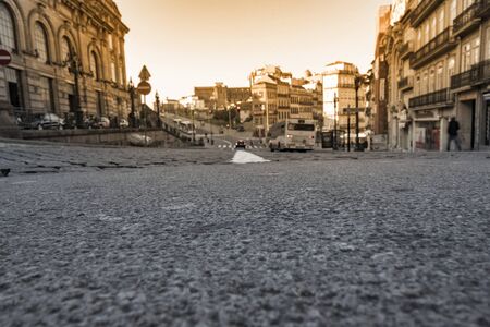 Porto city street in morning light.の写真素材