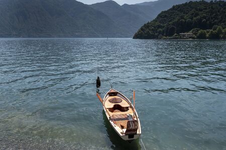 Hot summer morning by Como Lake, Italy.の写真素材