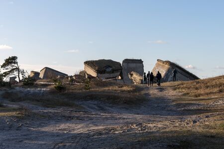 Abadoned military fortifications at Baltic sea, Liepaja, Latvia.の写真素材