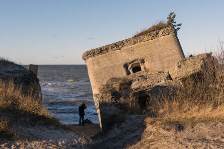 Abadoned military fortifications at Baltic sea, Liepaja, Latvia.の写真素材
