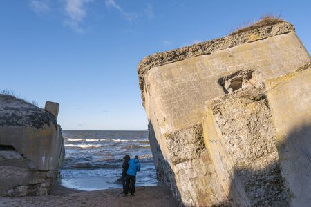 Abadoned military fortifications at Baltic sea, Liepaja, Latvia.の写真素材