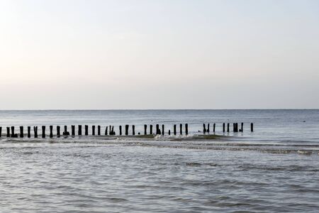 Fishing boat pier at Baltic sea coast.の写真素材