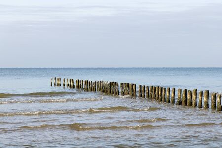 Fishing boat pier at Baltic sea coast.の写真素材