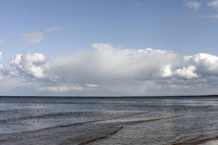 Cloudy sky over gulf of Riga, Baltic sea.の写真素材