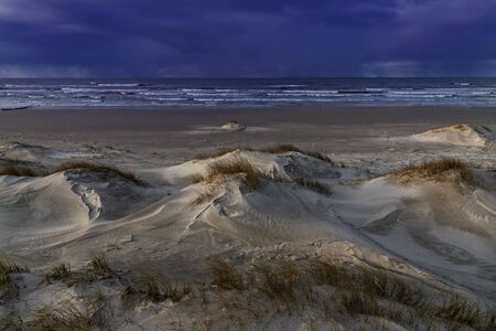 Cold day by Baltic sea coast.の写真素材