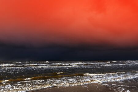 Stormy clouds over Baltic sea.の写真素材