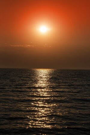 Sunset time on Baltic sea.の写真素材
