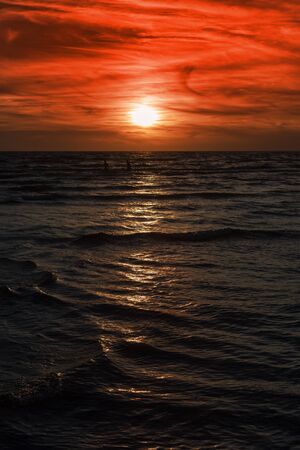 Sunset time on Baltic sea.の写真素材