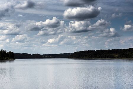 Daugava river in summer afternoon, Latvia.の写真素材