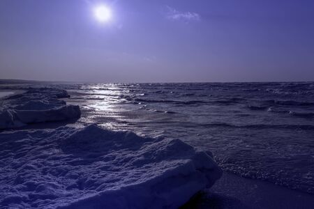 Cold winter day by Baltic sea.の写真素材