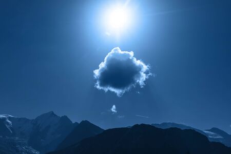 French Alps in Mont Blanc surroundings in blue.の写真素材