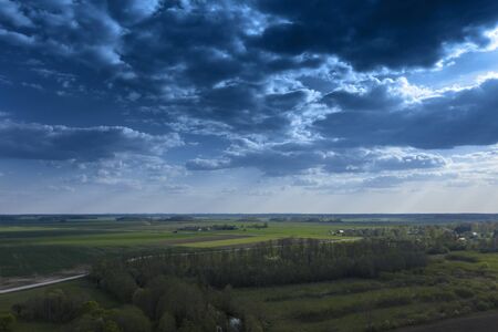 Cloudy afternoon in countryside of Latvia.の写真素材