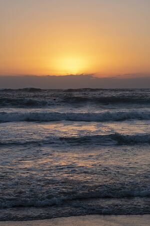 Sunset on Mediterranean sea at Telaviv, Israel.の写真素材