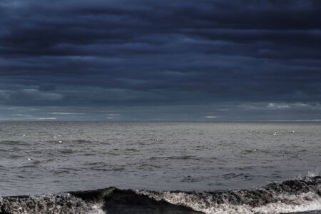 Stormy Baltic sea in winter time.の写真素材