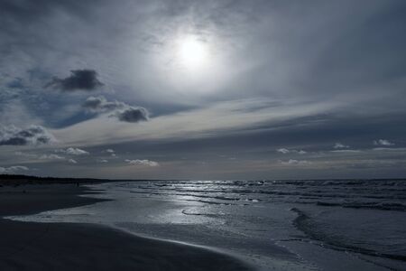 Cold day by Baltic sea in winter time.の写真素材